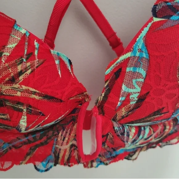 Victoria's‎ Secret PINK Tropical Lace Push Up Bralette Large - Picture 9 of 11